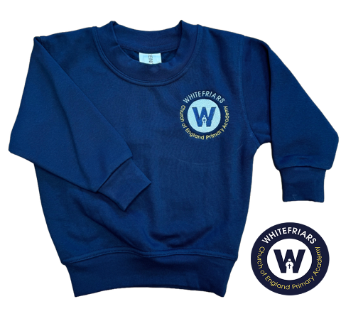 Navy Sweatshirt with Whitefriars Embroidered Logo