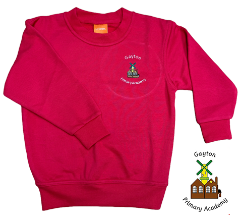 Red Sweatshirt with Gayton Embroidered Logo