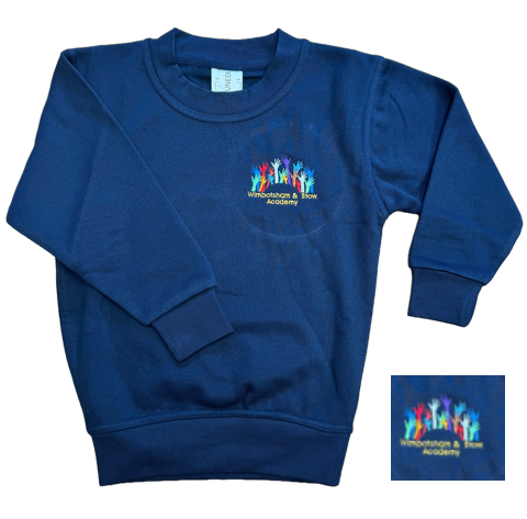 Navy Sweatshirt with Wimbotsham & Stow Embroidered Logo