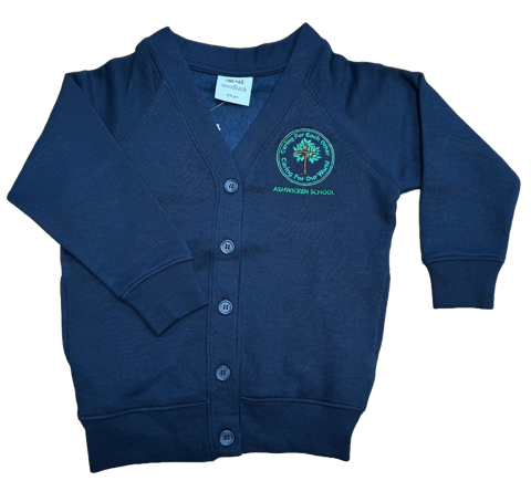 Navy Cardigan with Ashwicken Embroidered Logo