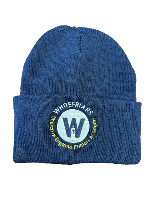 Navy Child's Beanie Hat with Whitefriars Embroidered Logo