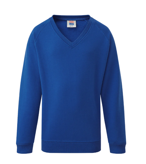 Royal V-Neck Sweatshirt with Eastgate Embroidered Logo