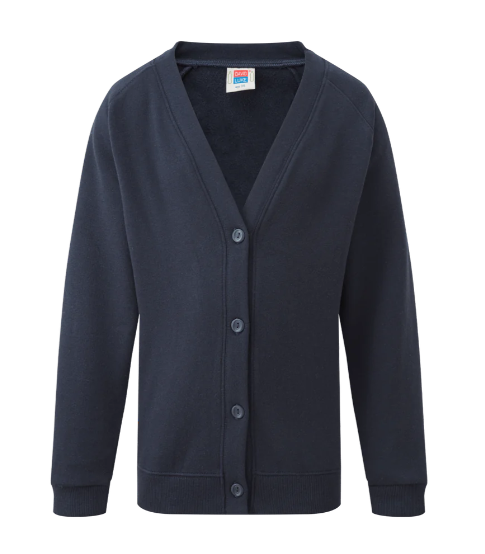 Navy Cardigan with Emneth Embroidered Logo