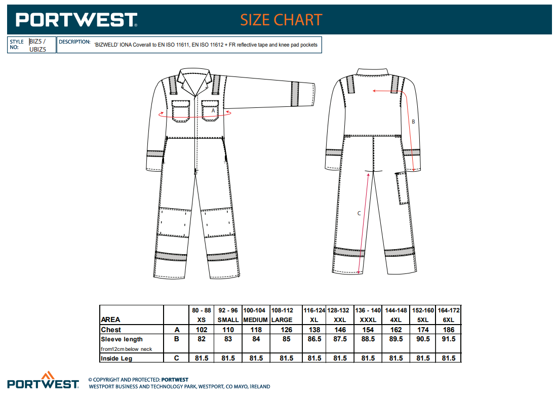 Hi-Vis Bizweld Iona Fire Retardant Coverall (BIZ5)