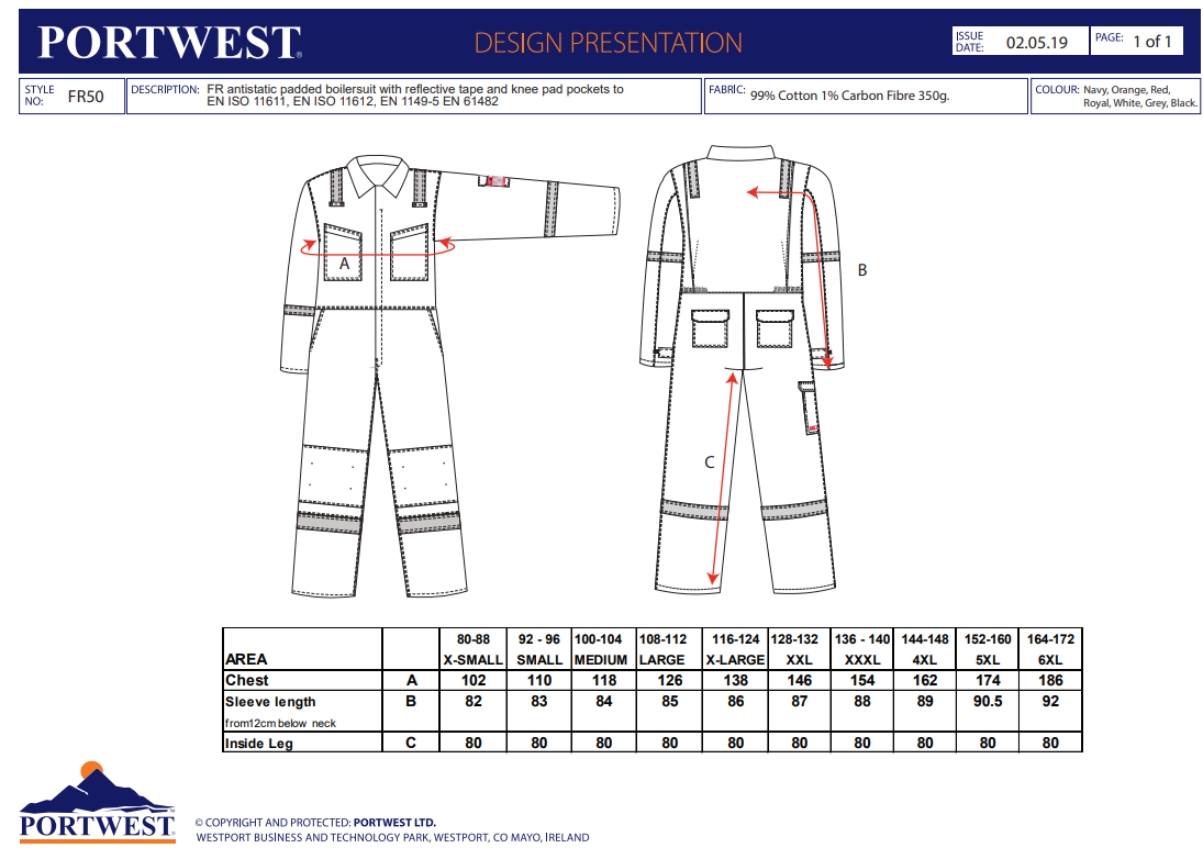 Hi-Vis Flame Resistant Anti-Static Coverall (FR50)