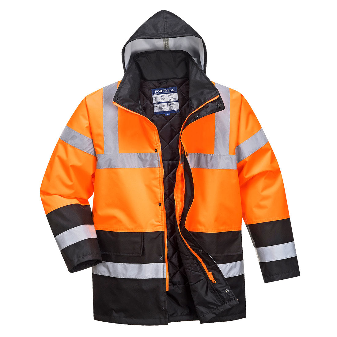 Hi-Vis Contrast Winter Traffic Jacket Orange/Black