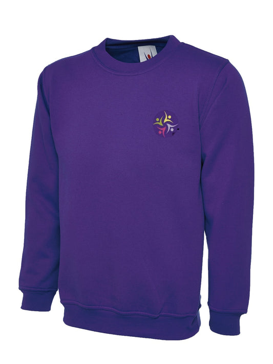 Purple Sweatshirt with Churchill Park Embroidered Logo