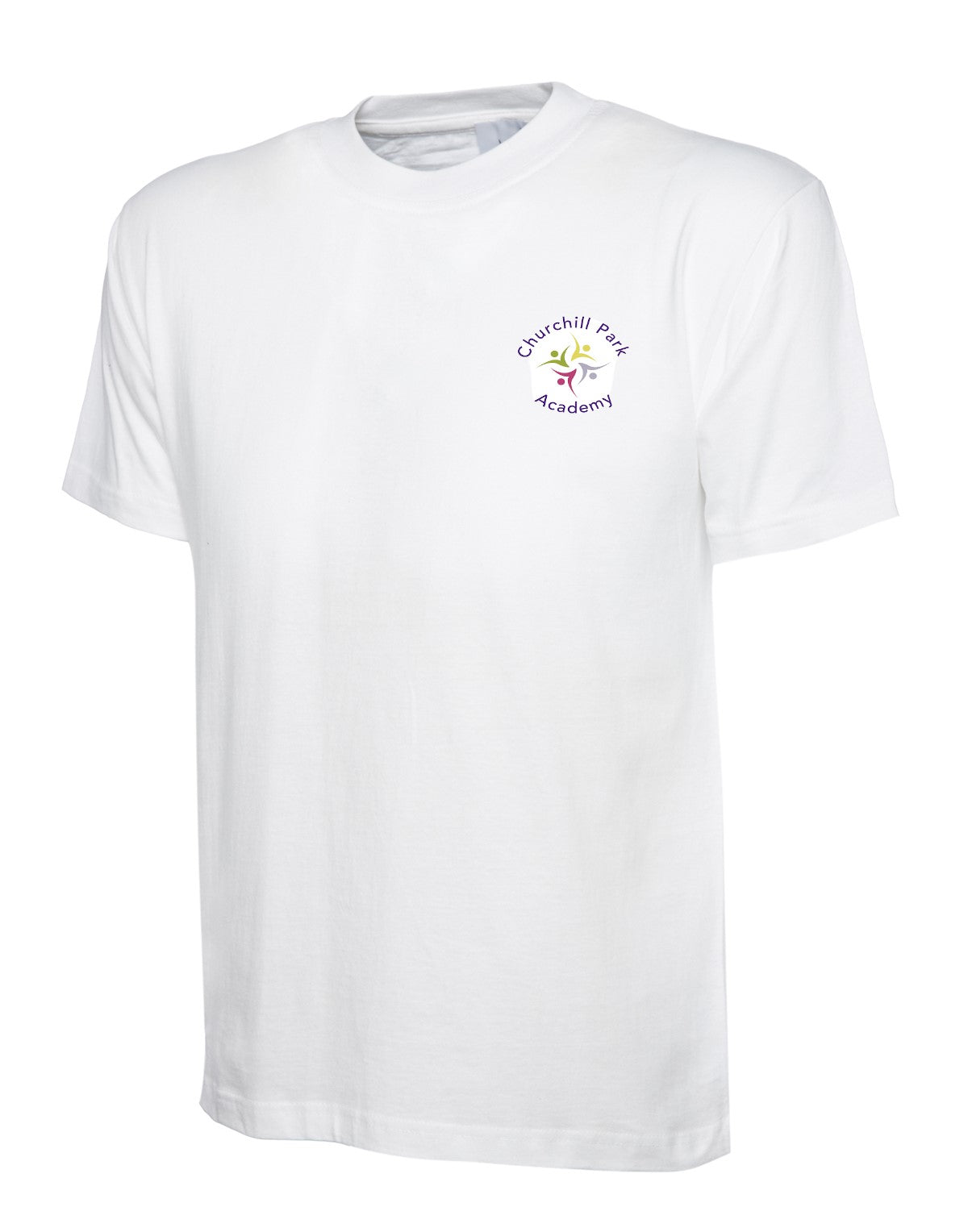 White T-Shirt with Churchill Park Embroidered Logo