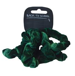 Bottle Green Velvet Scrunchie 4Pack