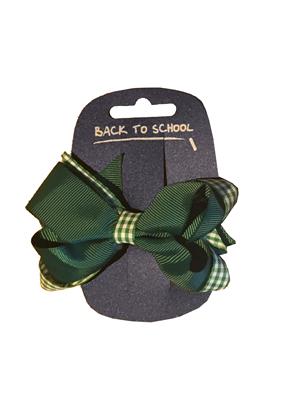 Bottle Green Gingham Bow