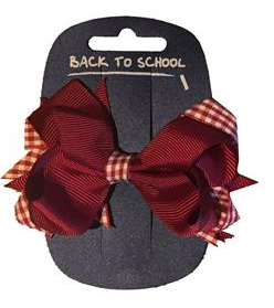 Maroon Gingham Bow