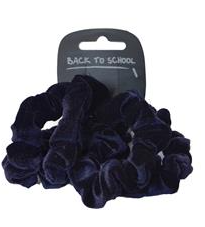 Navy Velvet Scrunchie 4Pack