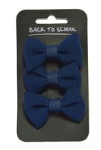 Navy Plain Hair Bow 3Pack