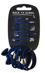 Navy Bow Clips and Bobbles