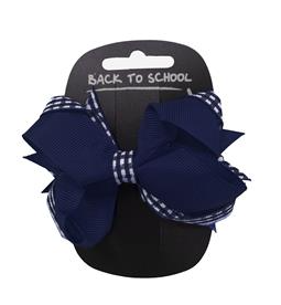 Navy Gingham Bow